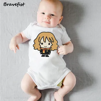 

Cartoon Baby Girls Clothes Newborn Bodysuits Hermione Print Baby Jumpsuits 0-24Month Summer Children Clothes Short Sleeve Onesie