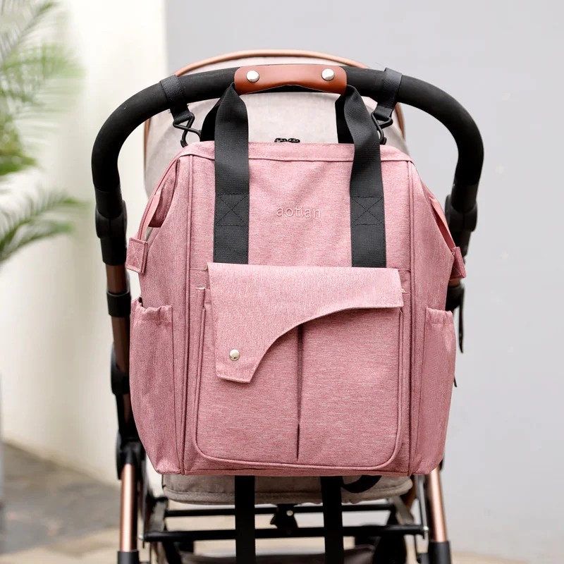 

Fashion Mummy Maternity Bag Multi-function Diaper Bag Backpack Nappy Baby Bag with Stroller Straps for Baby Care