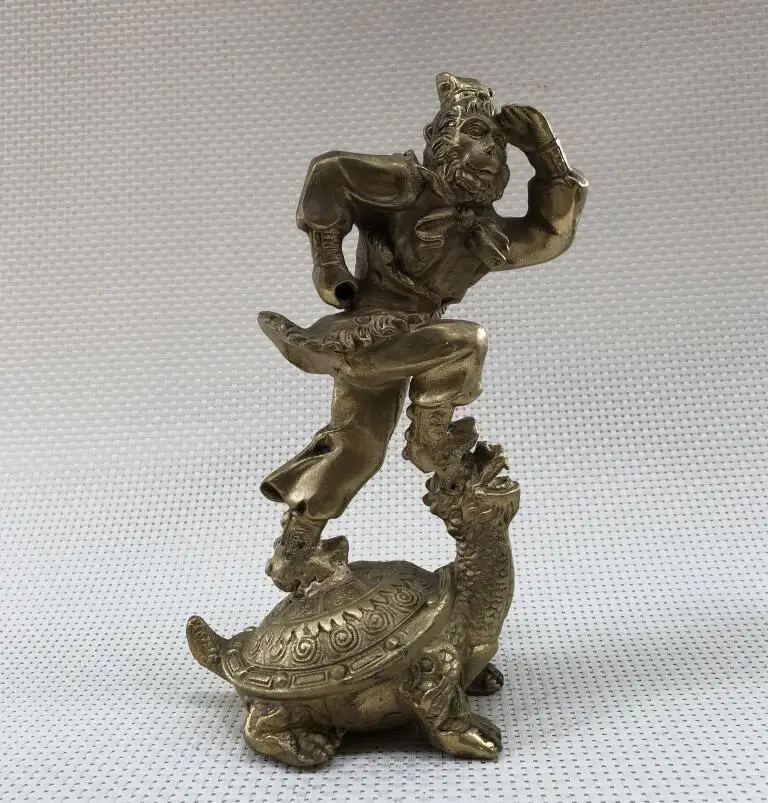 

Pure copper monopoly Shantou Wukong Tailong turtle ornaments leading turtle copper Sun monkey town house help Wang Yun career