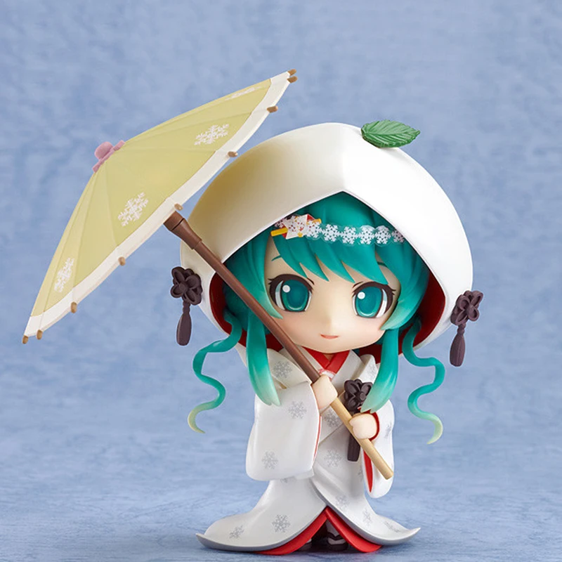 Q Style Anime Character Singer HATSUNE SNOW MIKU Strawberry White Kimono Nendoroid Cute PVC