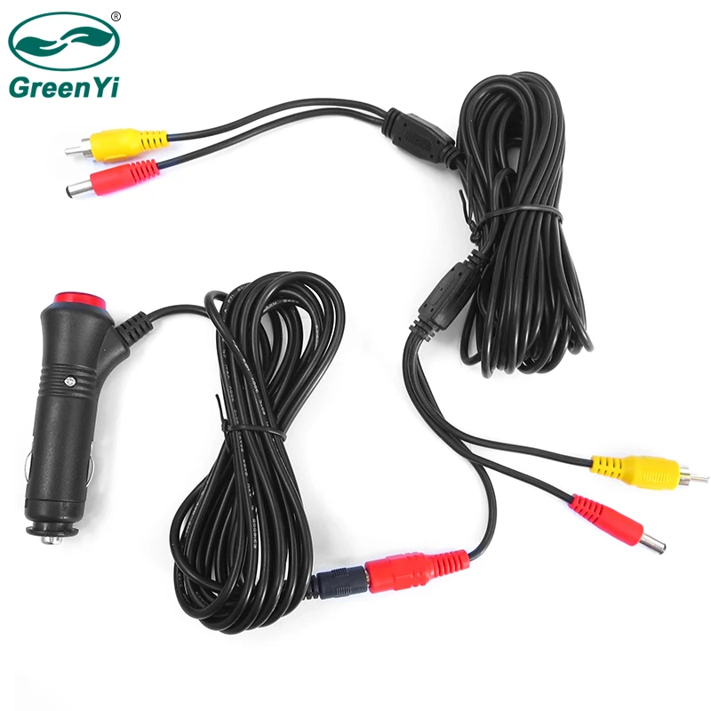 

GreenYi Car Cigarette Lighter Power Adapter 6~15 Meters RCA Video Power Cable for Rear View Camera Connect Car Monitor