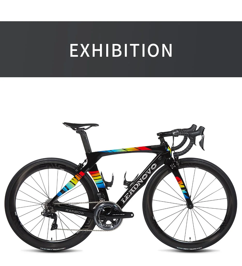 Excellent New arrivaTOP NEW RAINBOW Di2 Mechanical full carbon fibre road frame bike racing bicycle frameset Accept custom bicicleta frame 14