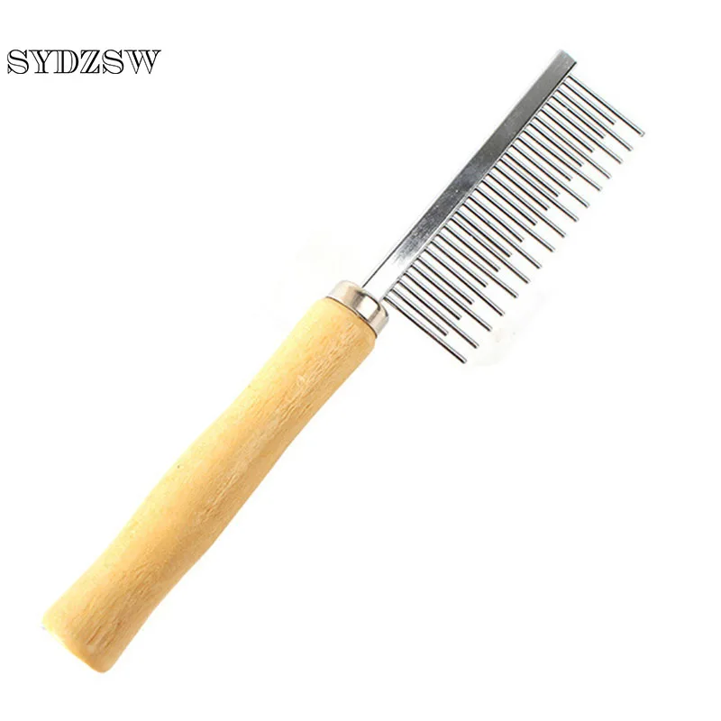 

SYDZSW Pet Shedding Comb for Longhaired Dogs Cats Smooth Wood Handle Pet Dog Comb Hair Grooming Products