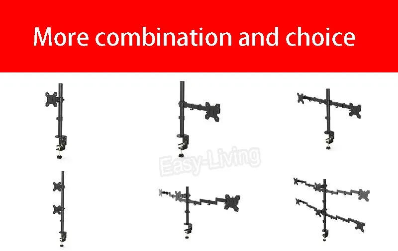 Настольный зажимной держатель для монитора с полным движением на 360 градусов 1"-27" светодиодный держатель для монитора с креплением на руку кг каждая головка