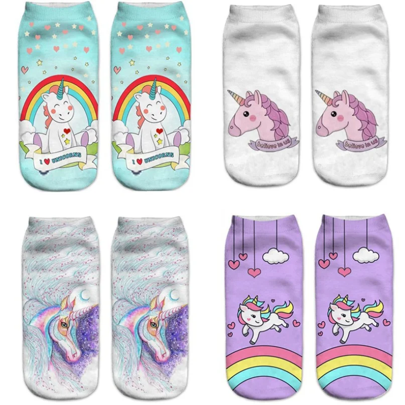 

Harajuku Cute Unicorn Socks Women Funny 3D Print Socks For Pregnant Maternity Sokken Summer Autumn Warm Socks kids