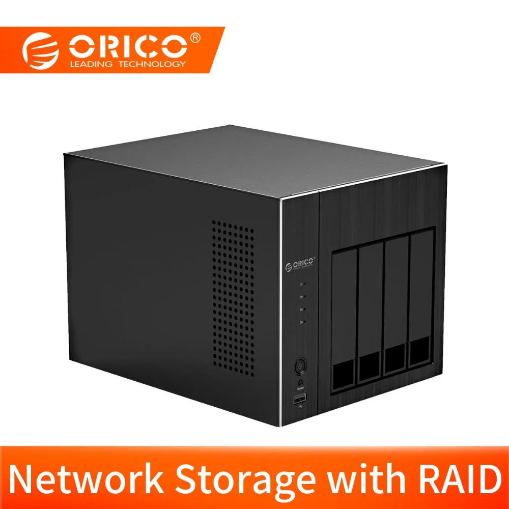 

ORICO HDD Enclosure 2.5 3.5'' 4 Bay Network Attached Storage with RAID Docking Station Gen7 USB3.0 HDMI RJ45 Audio SSD HDD Case