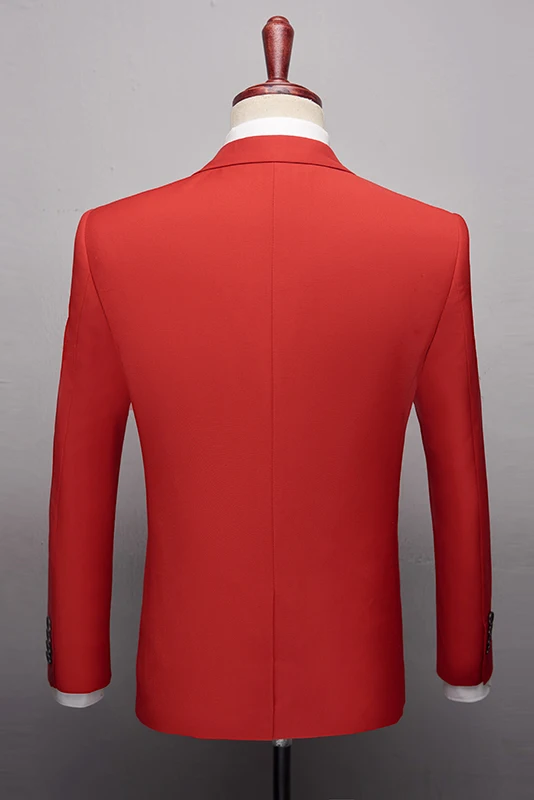 New High Quality Red Men's Suits Slim Fit Casual Business Dress Suits Men Clothes 2019 Solid Formal Wear Wedding Groom Tuxedos New High Quality Red Men's Suits Slim Fit Casual Business Dress Suits Men Clothes 2019 Solid Formal Wear Wedding Groom Tuxedos