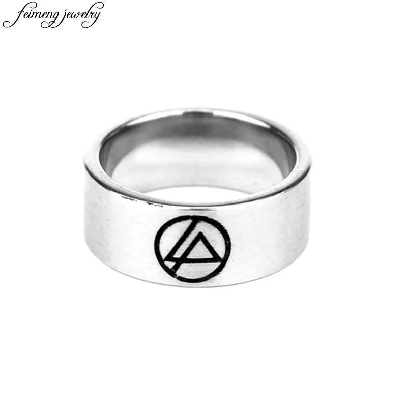

Classic Rock Band Linkin Park Ring Charm Silver Linkin Park Symbol Mark Stainless Steel Ring Men's Fashion Jewelry Accessories