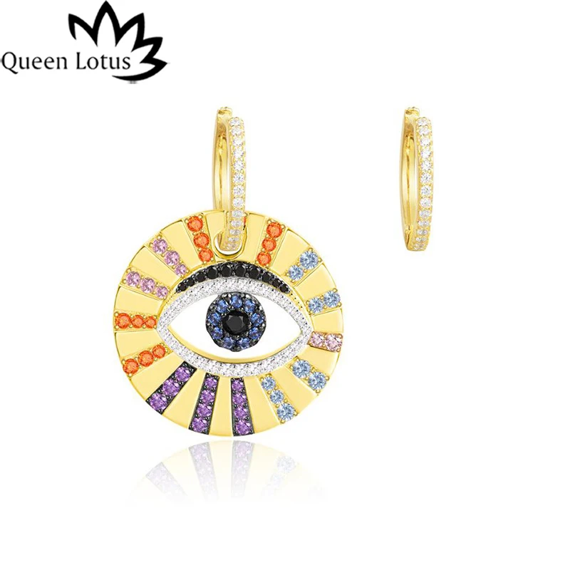 

Queen Lotus 2019 New Eye Earrings Women Drop Earrings AAA Zircon Jewelry Fashion Jewelry silver 925 pin