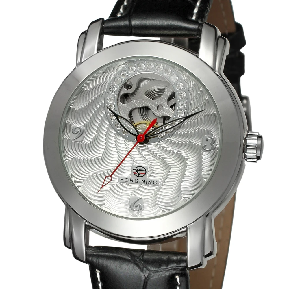 FSG009M3S1 Новые автоматические мужские наручные часы с черным ремешком из натуральной кожи подарочная коробка