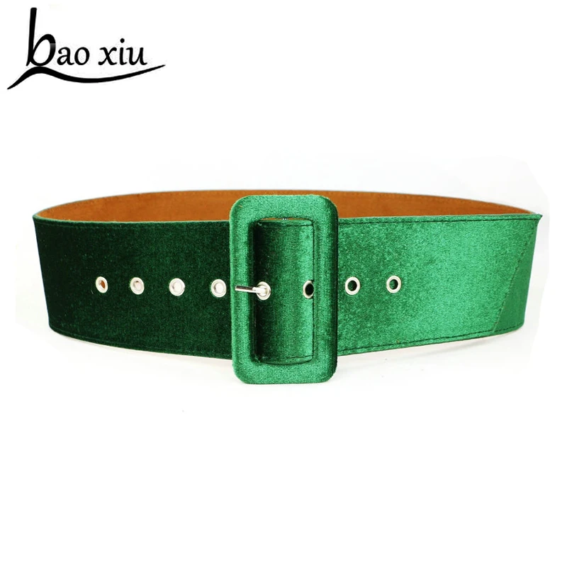 Korean Trend Ultra Wide Velvet Fabric belts Fashion Coat Accessories