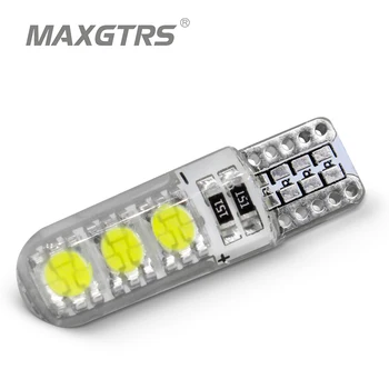 

5Pcs/Lot New Super Bright Silicone Double Sides Lighting T10 6Smd 5050 Led Bulb 3W 12V Clearance Lights W5W 194 168 Led Lamps