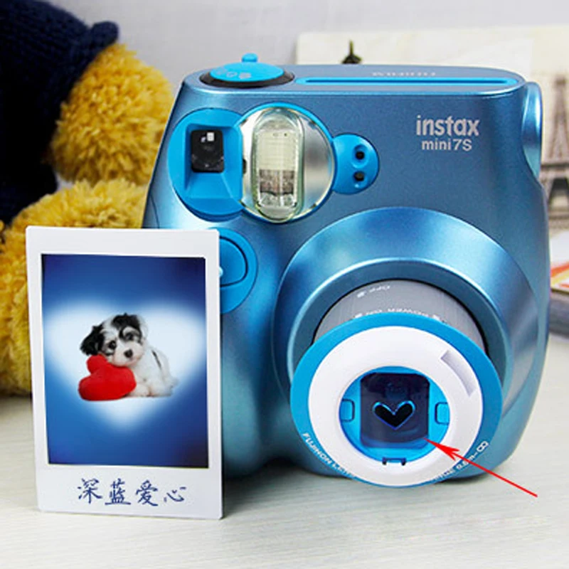 Blue Pink Color Filter Close Up Lens Circular Heart Shaped Special Effects For Fujifilm Instax Mini 8 7s Instant Film Camera Pink Fujifilm Colorful Fujifilm Camerainstax Mini 8 Blue Aliexpress