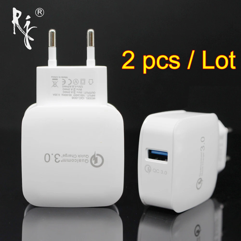 2 Pcs/lot 5v 3a Eu Plug Qc 3.0 Usb Fast Charging Mobile Phone Quick