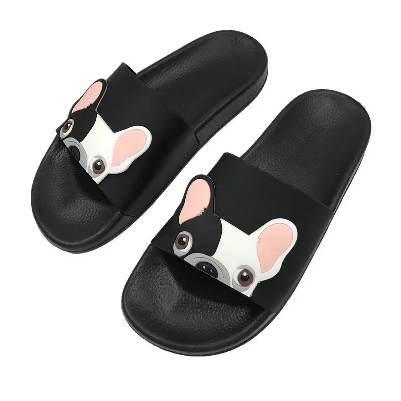 

Fashion Animal Bulldog Slippers Summer Sandals Flip Flops Beach Women Cartoon Shoes Outside Cute Funny Bathroom Floor Home