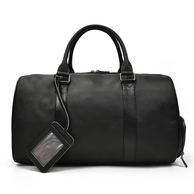 

Overnight Unisex Genuine Cow Leather Bag Duffel Luggage Travel Bag Large Capacity Carry Multifunctional Men Vintage Handbag LY46