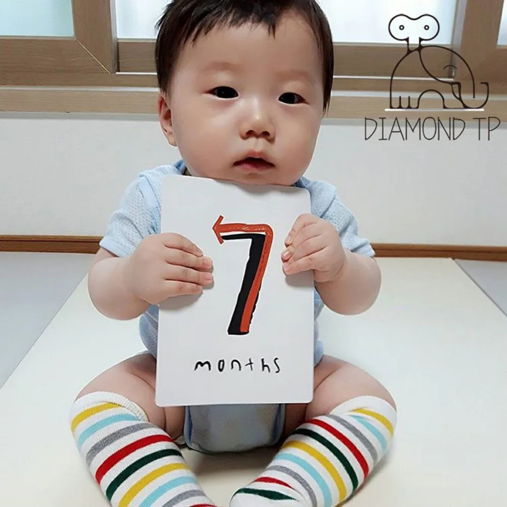 20 Pcs/Set Month Card Baby Photography Photo Cards Monthly Newborn Photos Funny Cartoon Decoration Creative Commemorative Memori