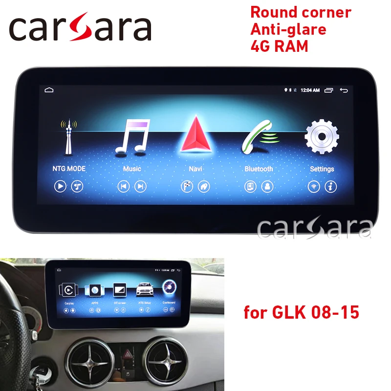 Best GPS multimedia system GLK 350 X204 touch screen round corner radio Android display anti glare 10.25\