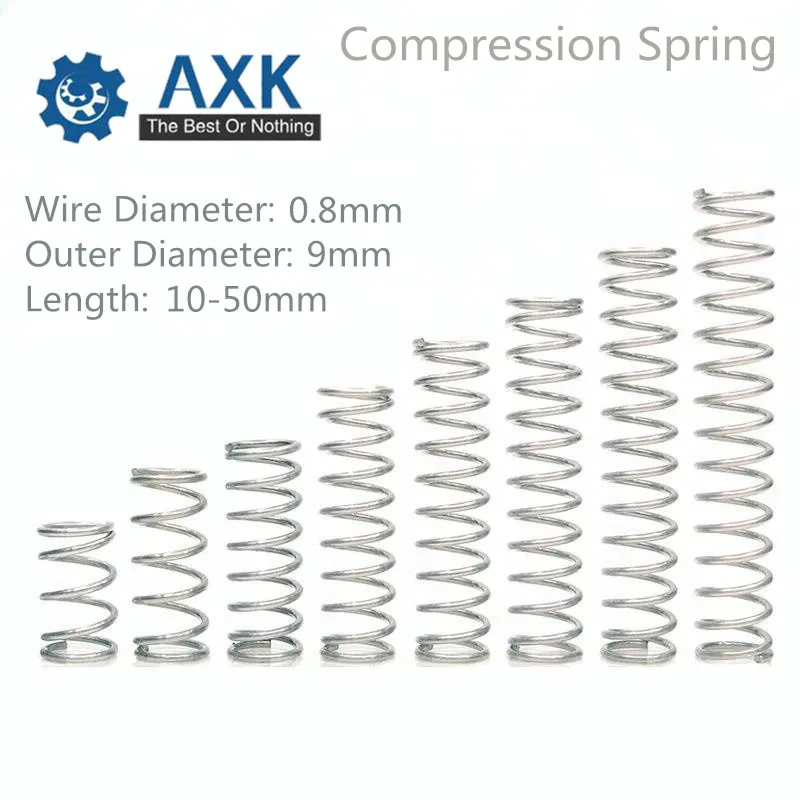 

50pcs/Lot 0.8*9*10-50 Small Coil Compression Spring,Stainless Steel Springs,Small Spot Micro Compression Spring For 3D Printer