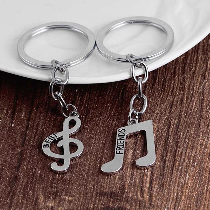 

New Music Symbol Key Rings Music Note Keychain Bestfriend Statement Best Friends Car Key Holder Graduation Gift For Friendship