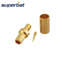 Superbat RF коаксиальный разъем SMB обжимной разъем Женский прямой для кабеля RG58.LMR195, RG142 золотое покрытие
