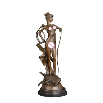 

ArtsHom DS-323 Casting Bronze Fairy Angel Figurines Laurel Tree Goddess Daphne Goddess Statue Sculpture For Table Decoration