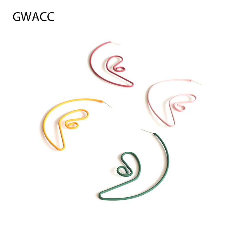

GWACC Exaggeration Distortion Drop Earrings For Women Irregular Circle Geometry Metal Vintage Big Hollow Punk Earrings Jewelry