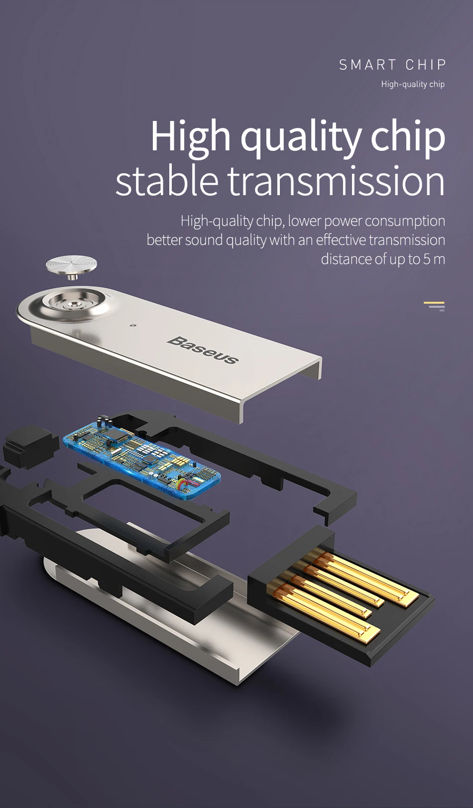 Baseus USB Bluetooth адаптер кабель для автомобиля 3,5 мм Aux Bluetooth V5.0 4,2 4,0 Bluetooth Динамик приемник аудио передатчик