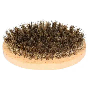 

8.5cm Mens Natural Boar Bristle Beard Brush Hard Face Massage Mustache Comb Oval Wooded Handle Portable Styling Tool T77