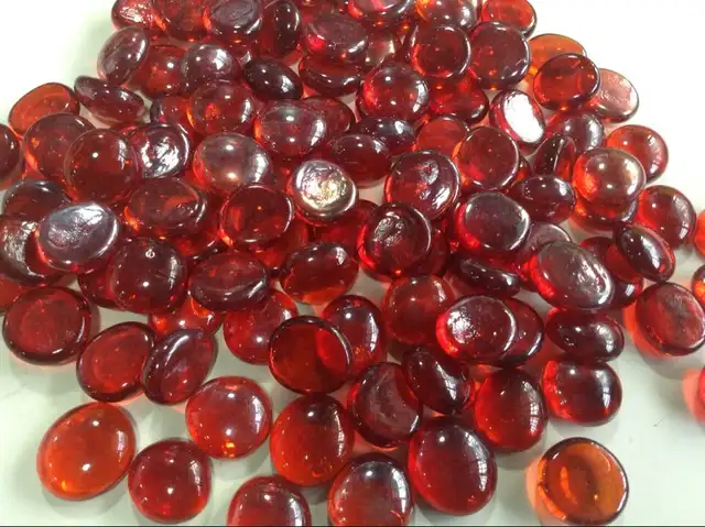 Wine Red Glass Stone Burgundy Color Maroon Flat Beads Loose Fish