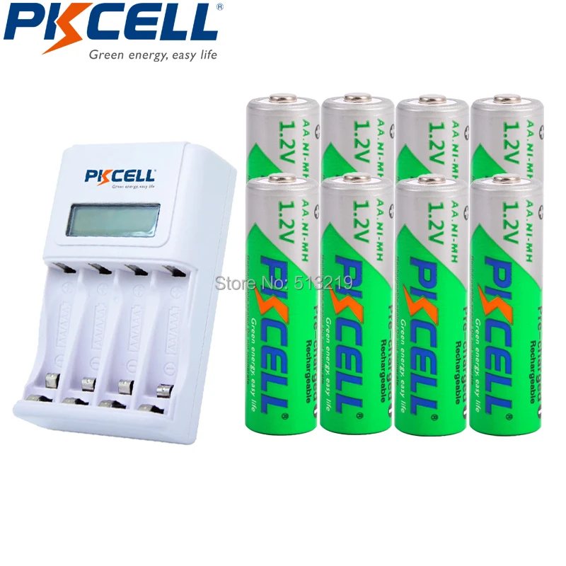 8xnimh 1 2 V 2200MAH низкая саморазряжающаяся AA перезаряжаемые батареи LSD и 4 слота ЕС/США