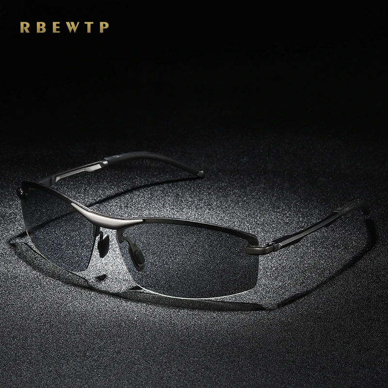 RBEWTP бренд фотохромные Солнцезащитные очки Мужские поляризационные очки без оправы для вождения HD линзы солнцезащитные очки UV400 оправа очки Gafas De So