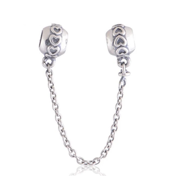Подлинная 925 пробы Серебряная цепочка с цветными кристаллами Микки Мауса с сердечками, безопасные браслеты Pandora, ювелирные изделия - Цвет: 6