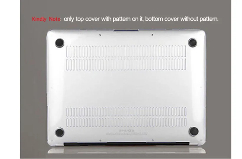 only top cover with pattern, bottom cover without pattern.