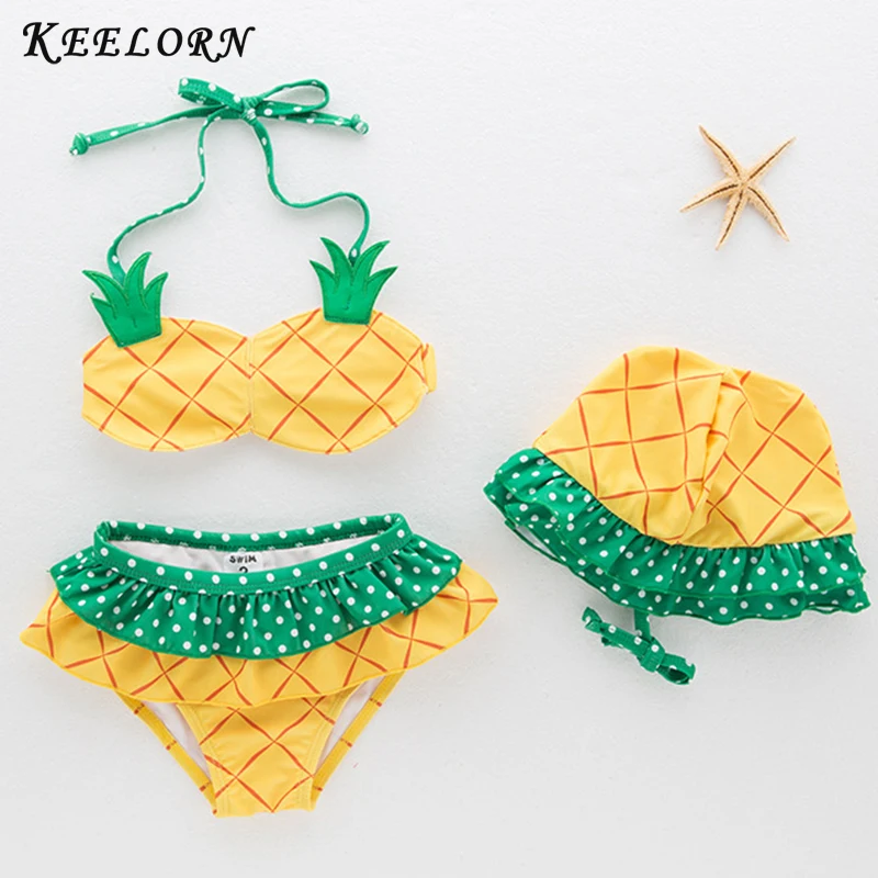

Keelorn Girls Clothing Set Summer Beach 2019 Kids Swimming Set Pineapple style Girls Split Swimsuit Children Swim Set Clothing