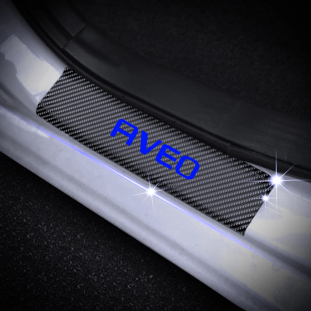 Виниловая наклейка из углеродного волокна для Chevrolet AVEO 4D, Накладка на порог двери, защита для двери, автозапчасти, аксессуары для автомобиля, 4 шт