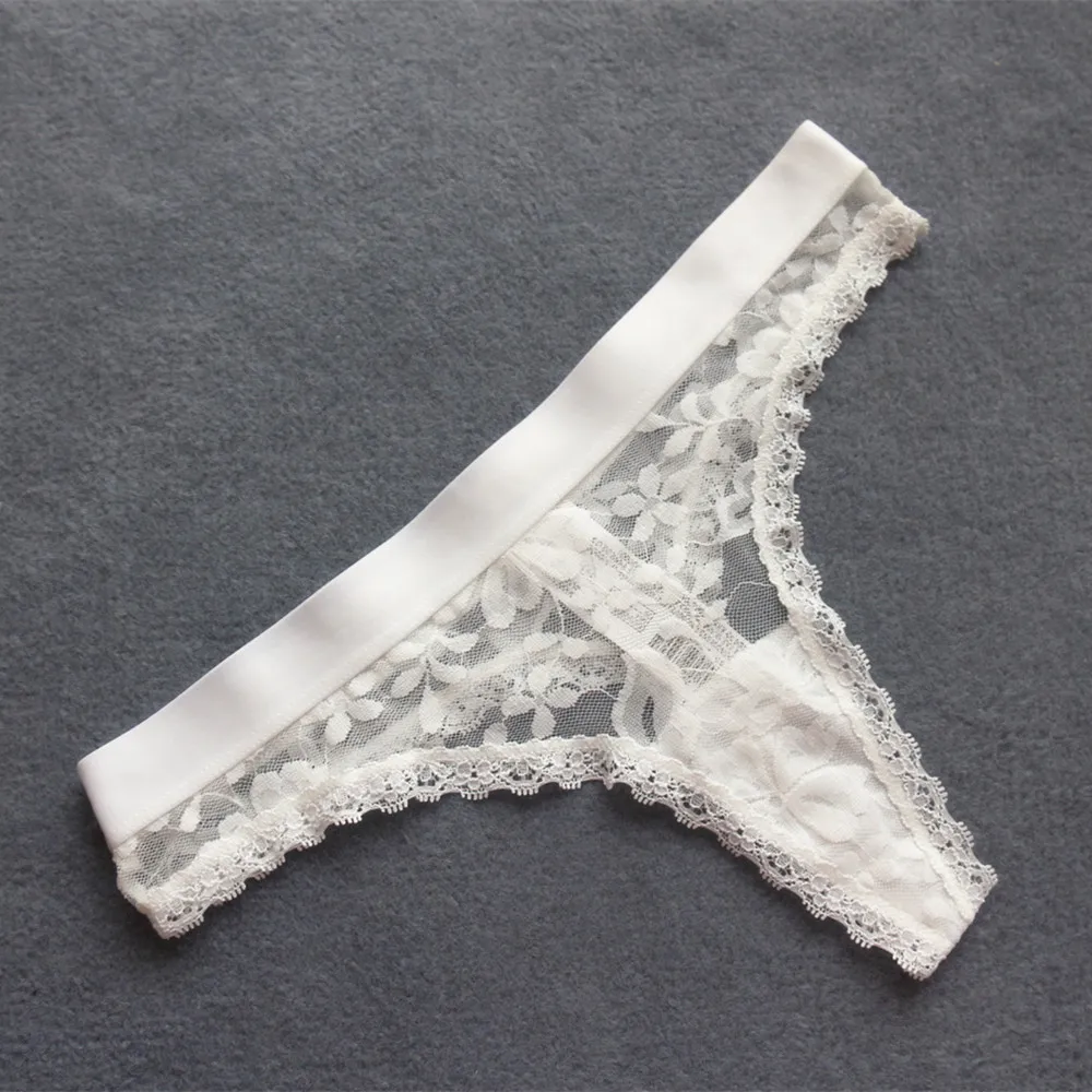 Voplidia Women Sexy Panties Underwear Thongs G-Strings 2018 See through Female Seamless Lingerie Lace Low-waist G Strings PM213
