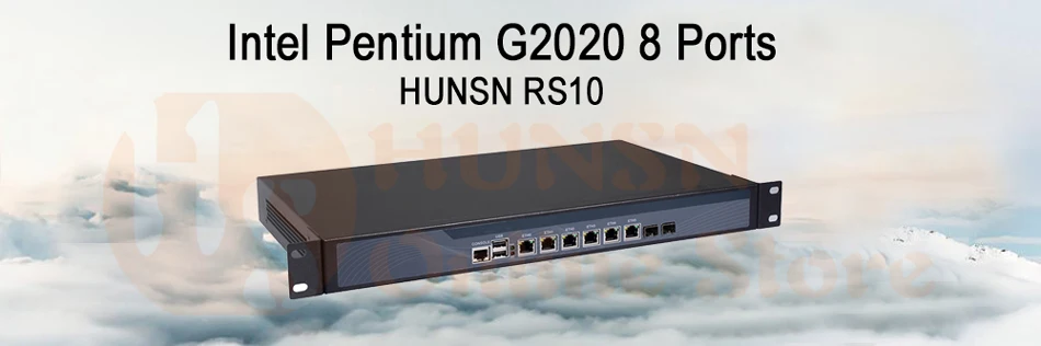 Брандмауэр Mikrotik Pfsense сети VPN Security Appliance маршрутизатора ПК Intel Pentium G2020, [HUNSN RS10], (6LAN/2USB/1COM/1VGA)