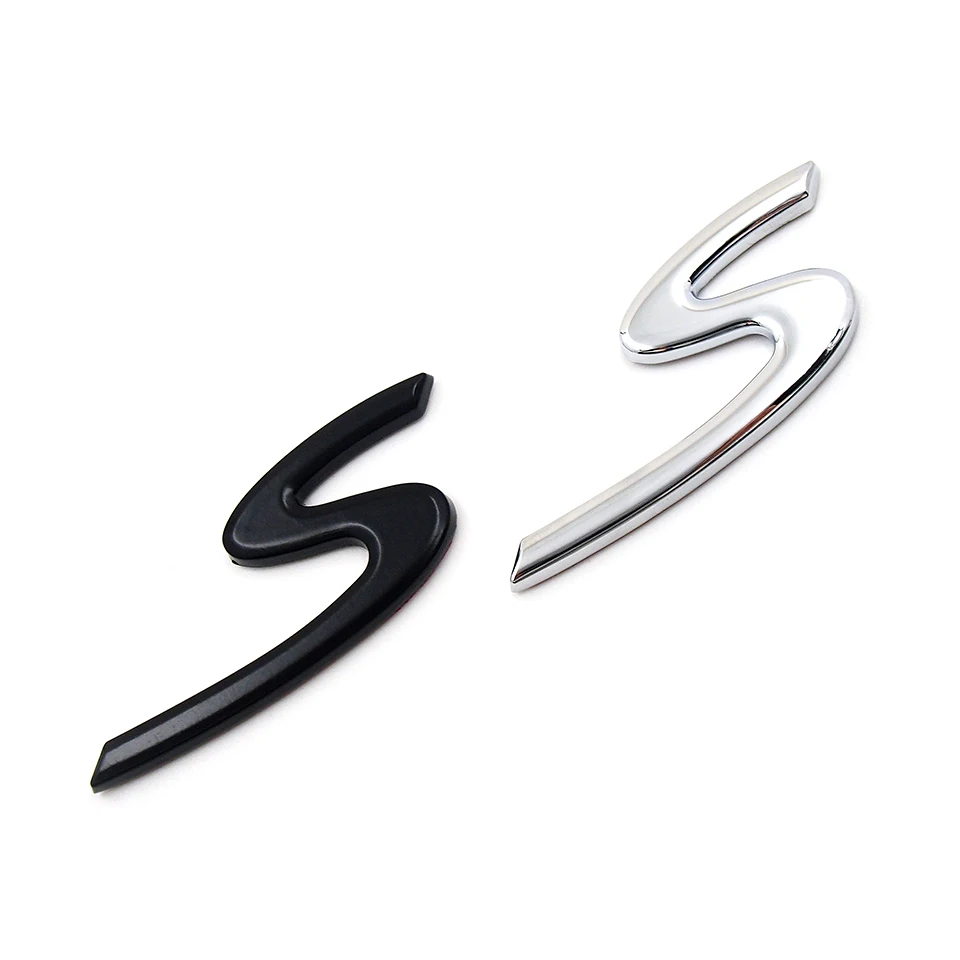 

S Sprot Metal Sticker Rear Lid Boot Hatch Emblem Badge For Porsche Cayenne Cayman Macan Trunk S Letter Emblem Badge Sticker
