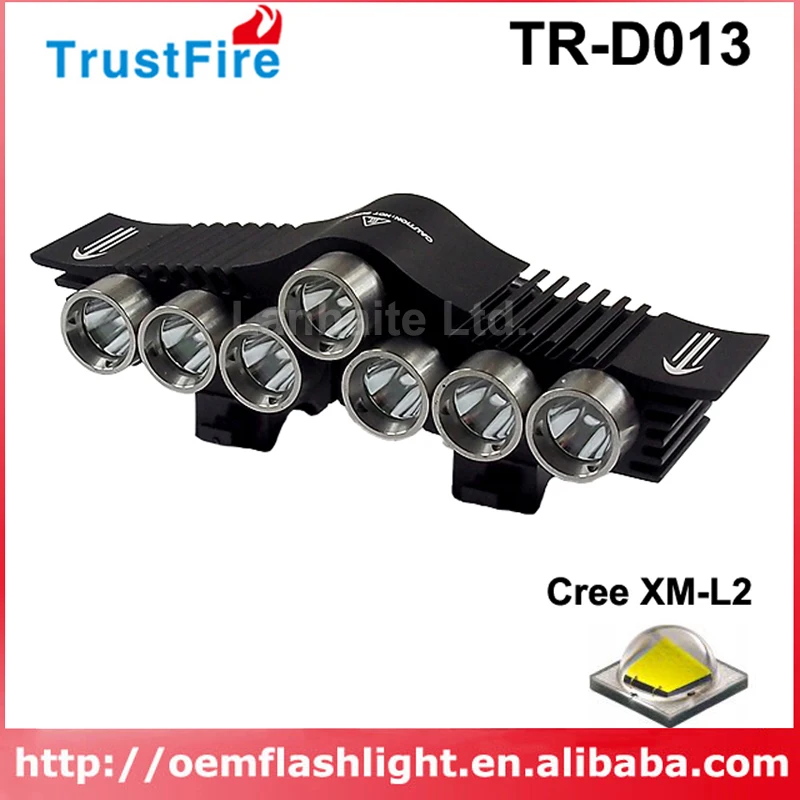 Лампа для велосипеда TrustFire TR D013 7 светодиодов Cree XM L2 U3 2300 люмен 3 режима с