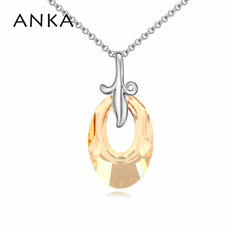 

ANKA Sale Trendy Women Leaf Crystal Pendant Necklaces Top Quality Necklace Valentine's Day Gift Crystals from Austria #101819