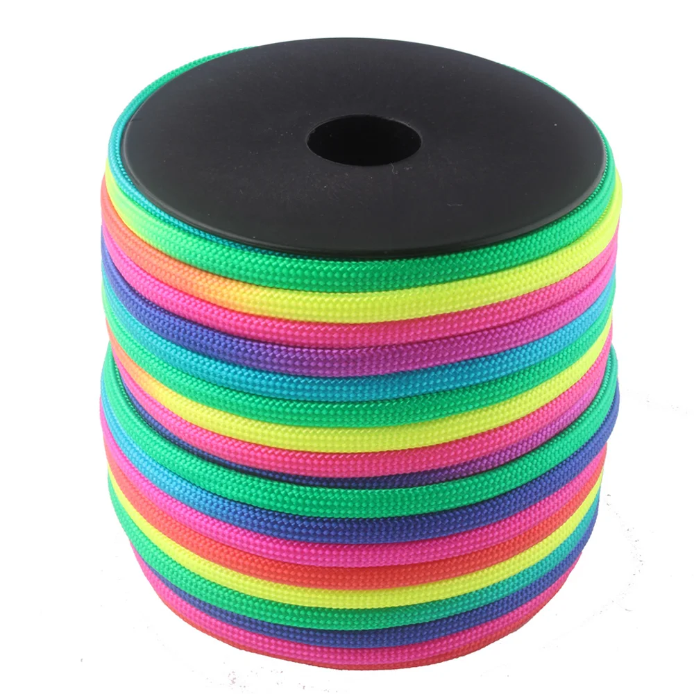 Yooupara rainbow 100ft paracord مكبات 4 ملليمتر 7 فروع حبل 550 المظلة الحبل اليابس الكاملة cuerda escalada مل المواصفات النوع الثالث paracorde في الهواء