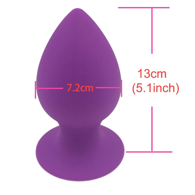 HUGE Large Anal Butt Plug Tapered Suction Cup Base Blue Giant Wide Girth Toy1