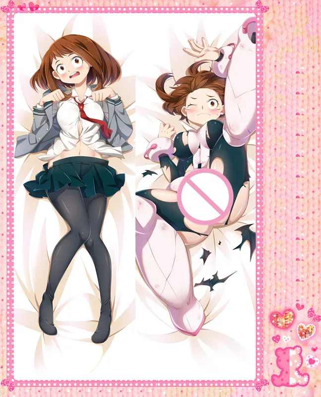 

Anime Cartoon Boku no Hero Academia Double-Sided Bolster Hugging Pillow Case Cover Pillowcase Peach Skin 2 Way / WT No.16231
