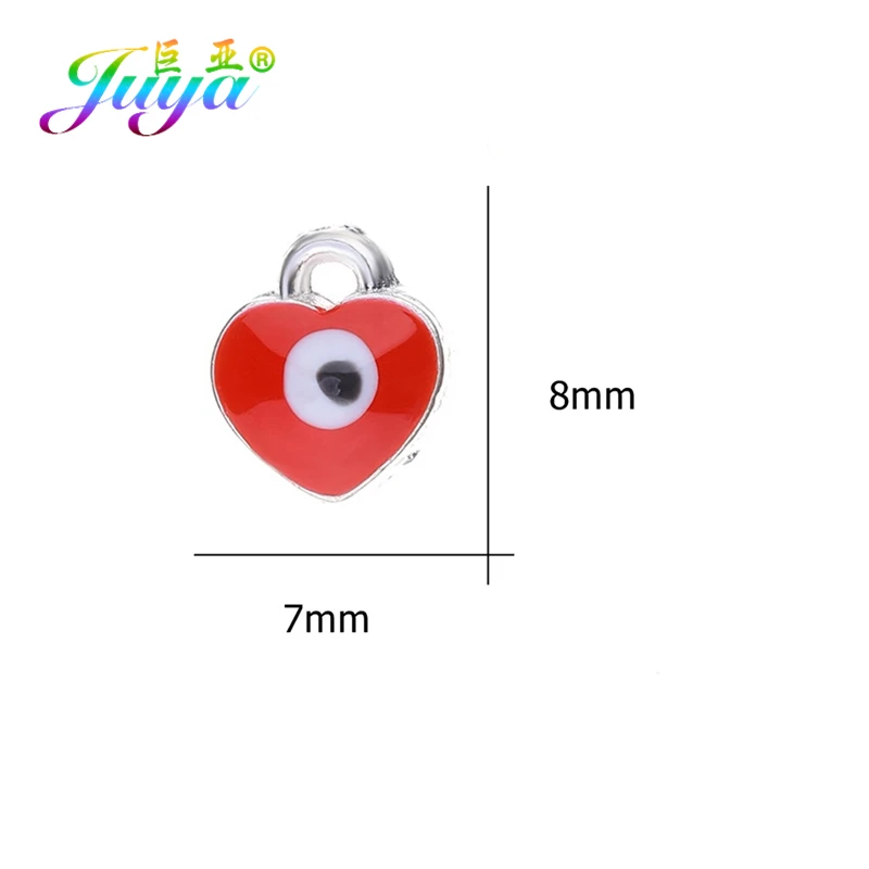 Juya DIY Small Enamel Charms Wholesale HandiCraft Evil Eye Love Heart Star Resin Charms For Women Kids Fashion Bijoux Making