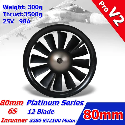 FMS 80mm Ducted Fan EDF Jet 12 blade With 3280 KV2100 Motor Engine Power System 6S 3500g Thrust RC Airplane Model Plane Parts V2 FMS 80mm Ducted Fan EDF Jet 12 blade With 3280 KV2100 Motor Engine Power System 6S 3500g Thrust RC Airplane Model Plane Parts V2