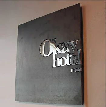 

4mm Acid Rusted Mild Steel Store Sign with Stainless Steel Letters of Mirror Effects
