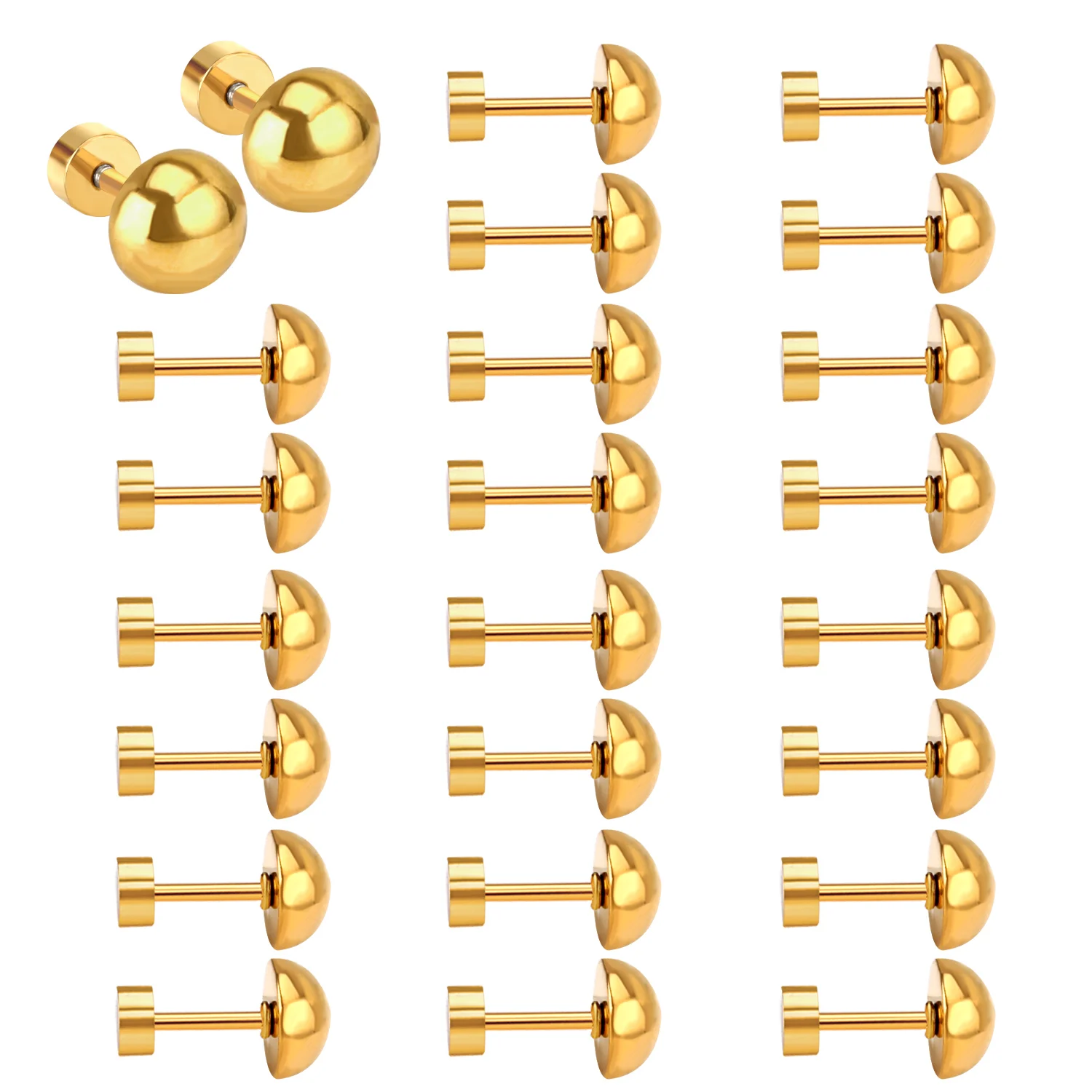 LUXUKISSKIDS Завинчивающаяся задняя крышка, серьги золотые серьги Нержавеющая сталь Для женщин серьги