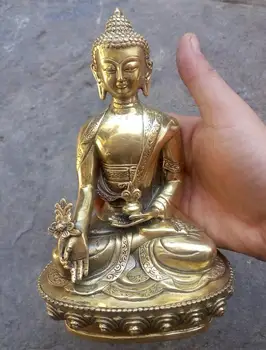 

free shipping Large Tibet Tibetan brass Medicine Buddha Statue 15 or 21mm