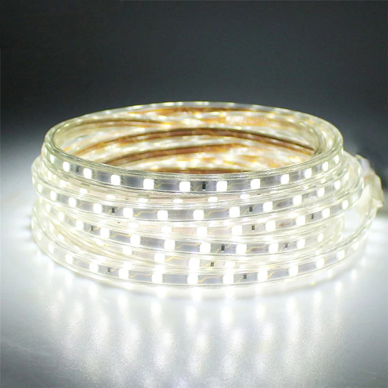 Оптовая продажа Светодиодная лента 220В RGB Гибкая с 5050 smd 60leds/m US EU штепсельная Вилка